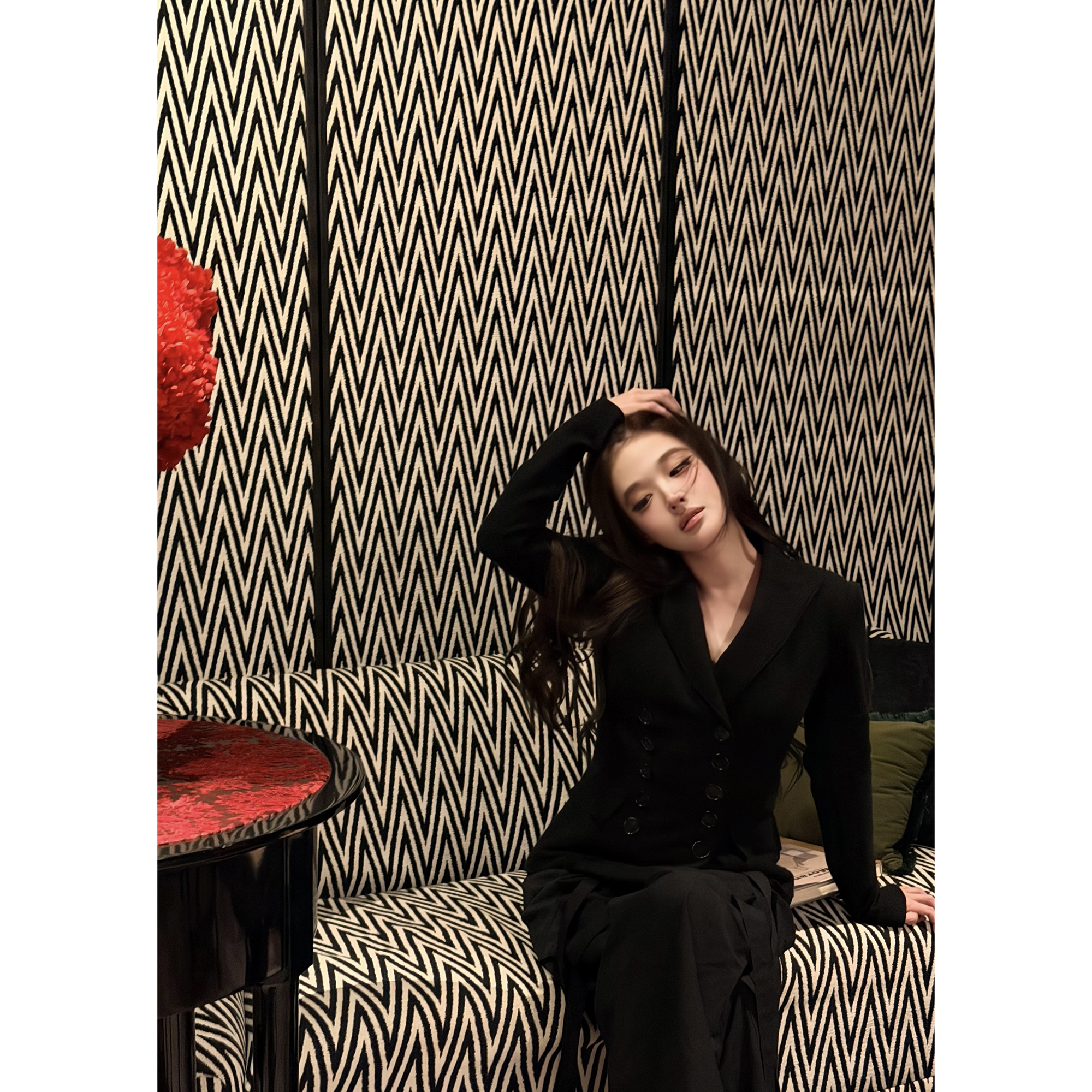 林悠 定制【2w+DG文佳瑛同kuan羊毛双排扣外套】