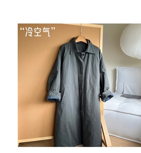 棉衣 多利原创文艺风复古简约大气加棉长款 冷空气