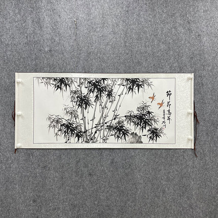 竹报平安 节节高升 清风竹韵 四尺 纯手绘构图有细微差异 128包邮