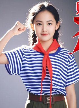 怀旧梅花圆领怀旧海魂衫短袖纯棉