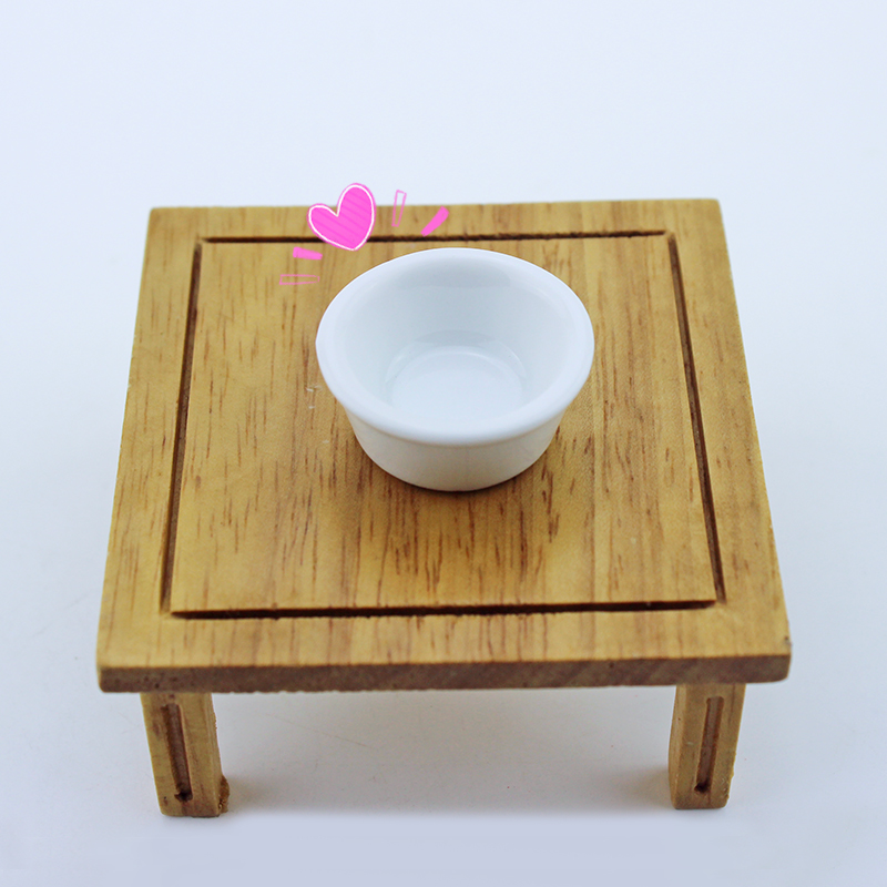 娃屋diy玩具配件微缩陶瓷汤盘子白模型迷你生活场景创意摆件C3036