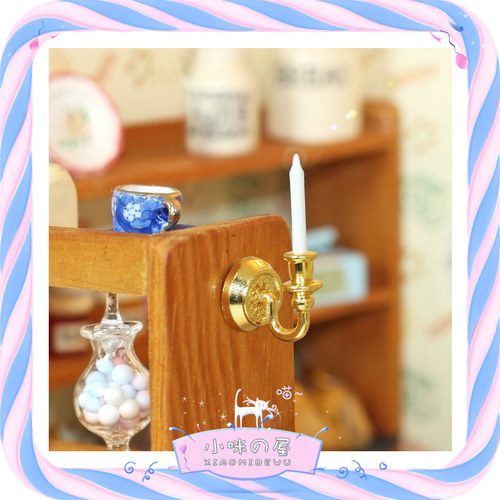 百货周边ob11娃娃屋配件玩具模型微缩家居装饰迷你蜡烛壁饰 F122