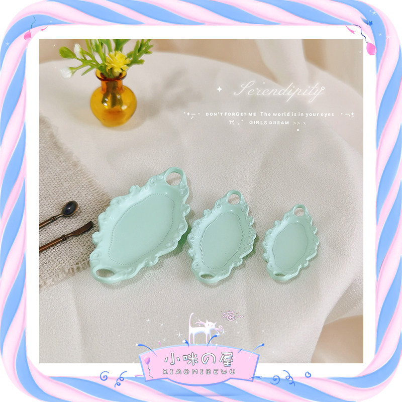 微缩椭圆餐盘碟 娃娃屋配件玩具模型迷你法式宫廷浮雕双耳盘 D609