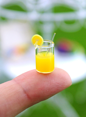 DOLLHOUSE微缩食玩场景模型娃娃屋配件迷你柠檬水杯饮料D141