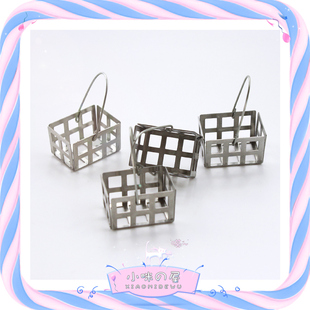 迷你金属篮子 娃娃屋配件 D252 微缩食玩场景模型 52DOLLHOUSE