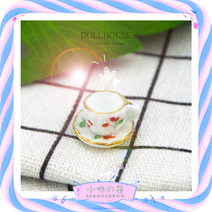 52DOLLHOUSE娃娃屋配件 珍仿真迷你樱花茶杯C0007 微缩模型玩具袖