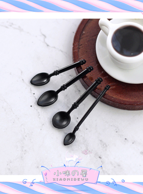 娃屋配件微缩食玩场景玩具模型日式迷你黑色餐具勺子竹子理念D101