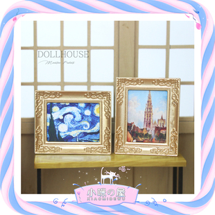 52DOLLHOUSE娃娃屋配件 壁挂油画D414B 微缩模型玩具创意仿真欧式