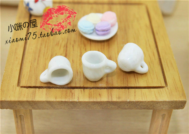 52DOLLHOUSE 微缩食玩场景模型 娃娃屋配件迷你陶瓷杯茶水杯C4004