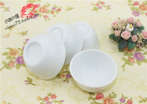 52DOLLHOUSE 微缩食玩场景模型 娃娃屋配件迷你陶瓷汤盆子白C3039