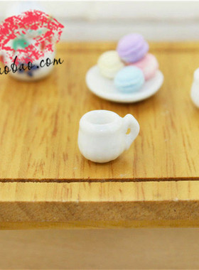 52DOLLHOUSE 微缩食玩场景模型 娃娃屋配件迷你陶瓷杯子白色C4005