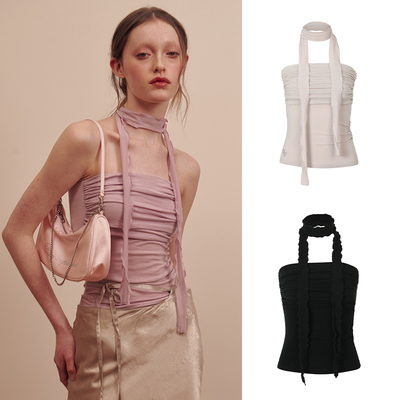 PAINORPLESURE辣妹飘带抹胸