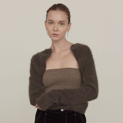 diagonal针织衫毛衣抹胸开衫套装