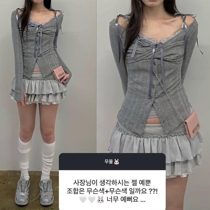 春夏Newalrin韩版芭蕾风蛋糕短裙