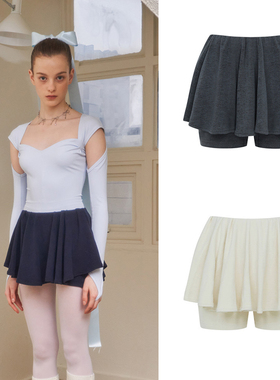 高级感pehrt芭蕾裤裙少女 韩国复古法式甜美荷叶边高腰半身短裙