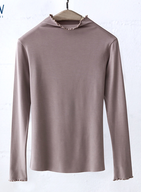 STW保暖上衣女莫代尔打底衫无痕高领内衣棉毛衫冬季长袖贴身秋衣