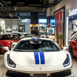 法拉利488pista车贴拉花汽车贴纸改装平行线引擎盖意大利个性贴