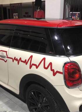 宝马MINI F54车身腰线贴纸拉花COOPER F56个性运动贴纸贴画JCW