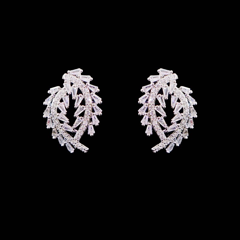 매력적인 하이엔드 웨딩드레스 메이크업 지르콘 목걸이 귀걸이 반지 팔찌 4종 세트 연회용 주얼리 액세서리