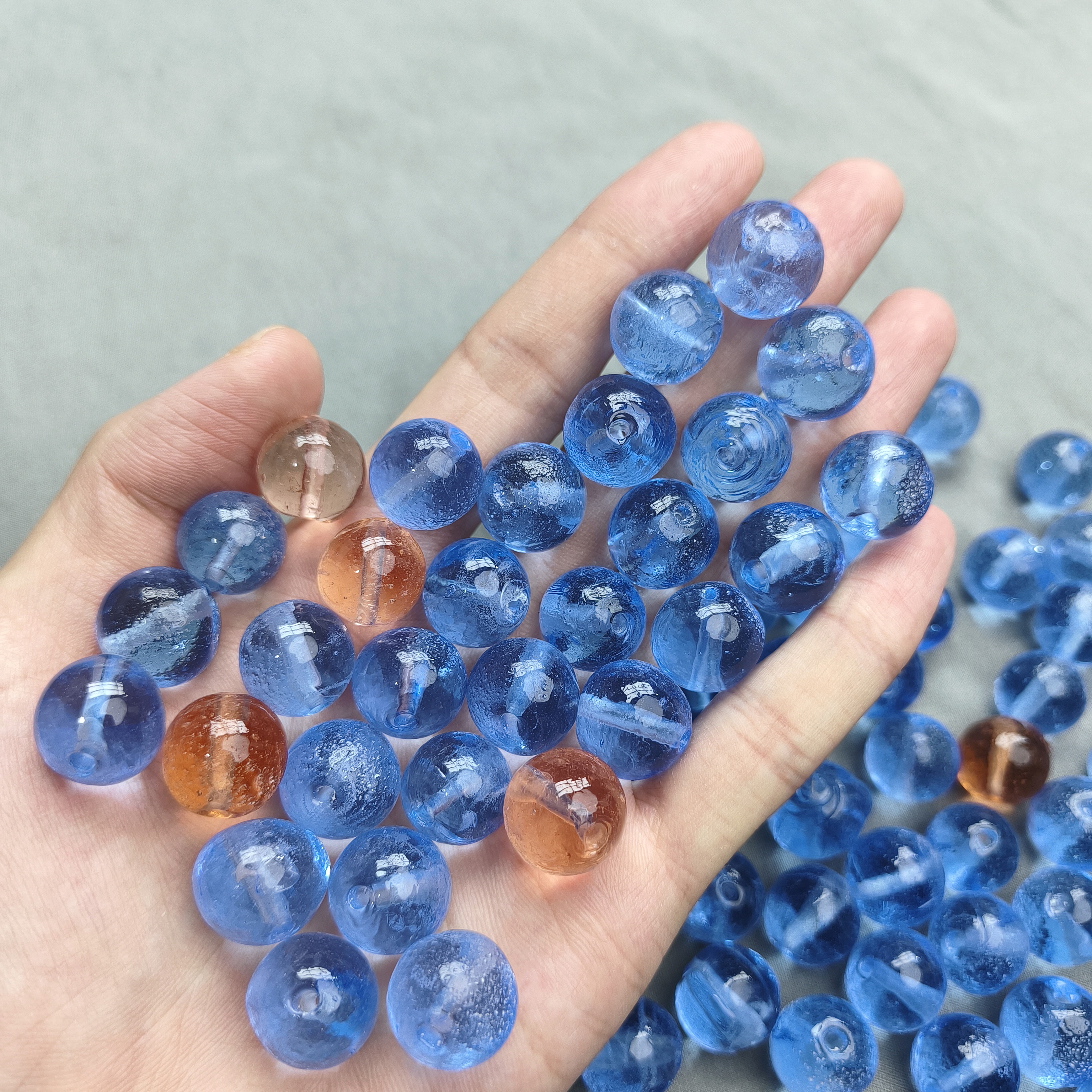 184 16mm透明琉璃珠随机20颗