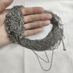 银色龙虾扣项链链条100条