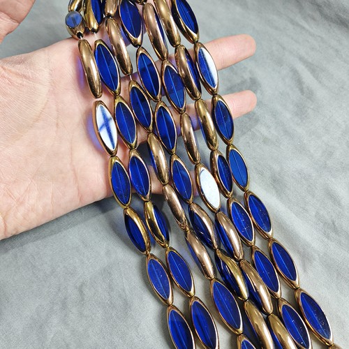 s170 12x30mm金边玻璃扁珠两条