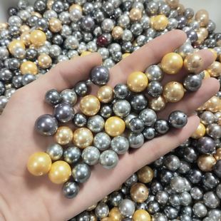 9067卡10-16半孔华子玻璃仿珍珠吊坠半斤