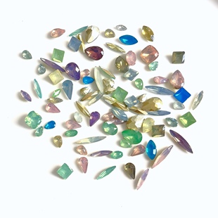 100g价 小号多形状蛋白树脂尖底钻手工diy美甲补钻粘发圈发夹彩钻