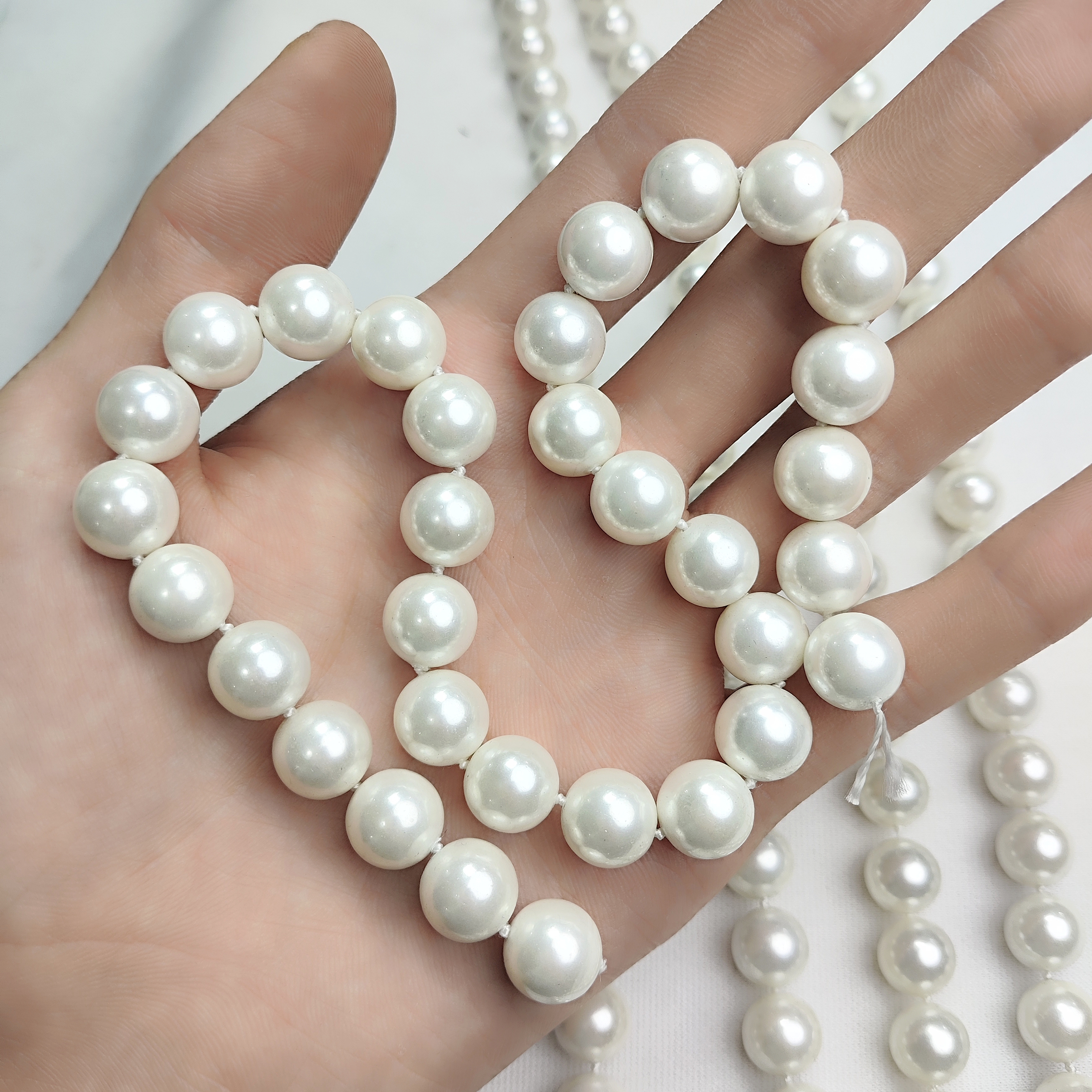 m579 11.5mm仿珍珠玻璃贝珠一条