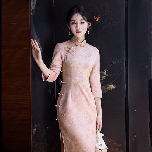 宝宝周岁宴妈妈礼服中式大码秋冬长袖年轻款宝妈百日穿搭平时可穿