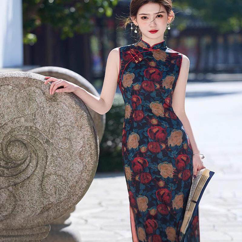 海派旗袍老上海风2025年新款女夏季新中式改良连衣裙复古少女无袖