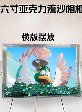 飞鸭向前冲周边流沙相框定制同款6寸亚克力摆台情侣生日礼物照片