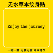 无水草本纹身贴享受旅程英文防水持久仿真果汁刺青免水纹身贴纸