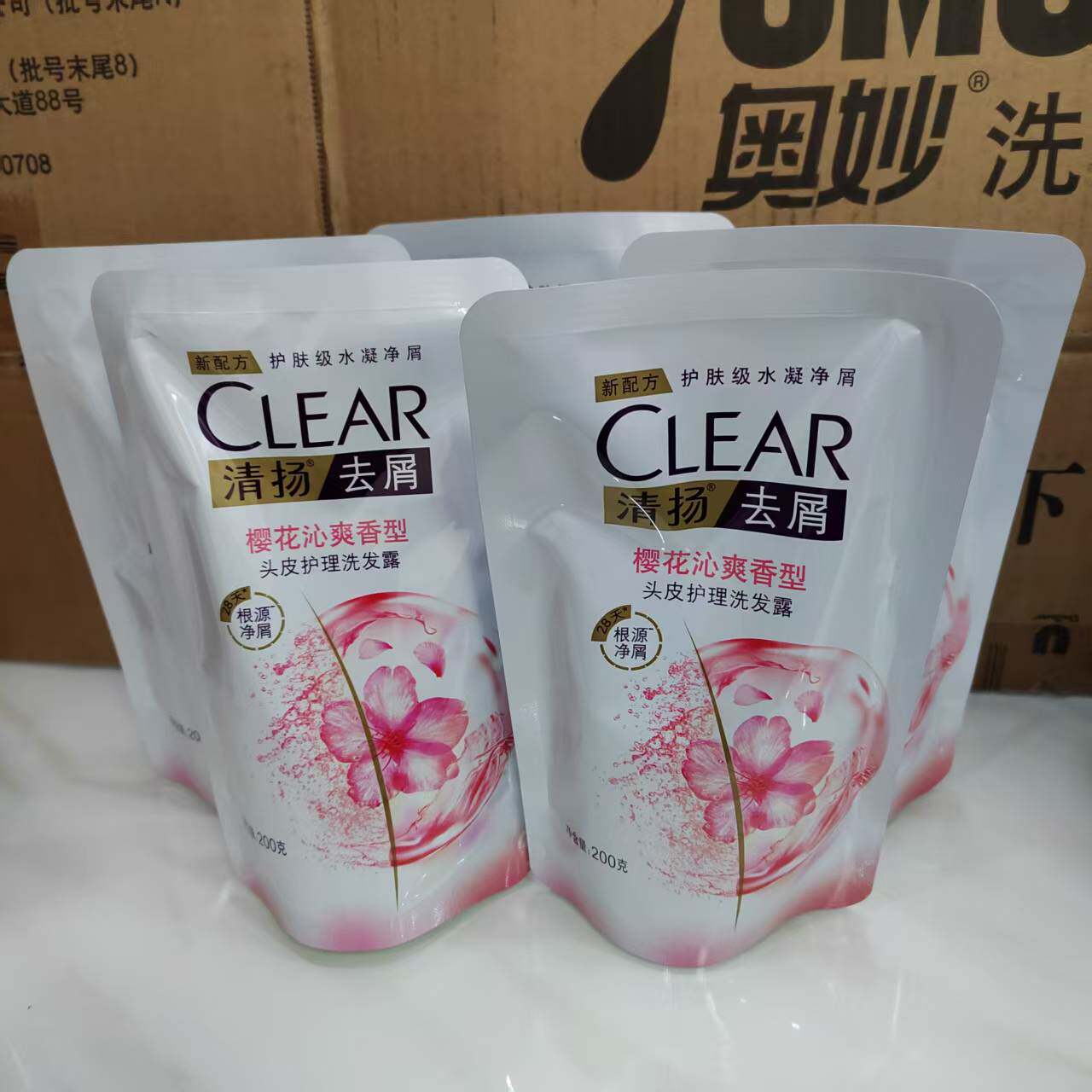 清扬洗发露男女去屑樱花补充袋