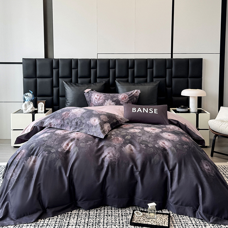 Aurora-黑天鹅系列-轻奢匹马棉数码印花全棉柔软亲肤可裸睡四件套