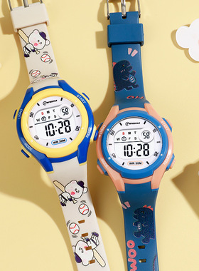 名瑞6-12岁儿童电子表女童幼儿园宝宝防水防摔夜光小学生女孩手表