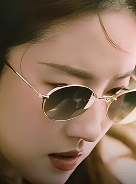 刘亦菲同款偏光太阳镜高级感复古圆脸百搭防紫外线老钱风圆框墨镜