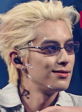 王鹤棣同款墨镜男款痞帅复古无框个性浅灰色防紫外线时尚太阳眼镜