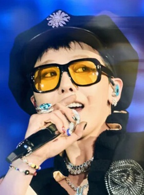 GD权志龙同款男士大框黄色墨镜男女款2026新款高级感粗框太阳眼镜