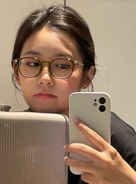 日系复古ins女小圆框奶绿色超轻眼镜框架学生素颜配高度近视老花