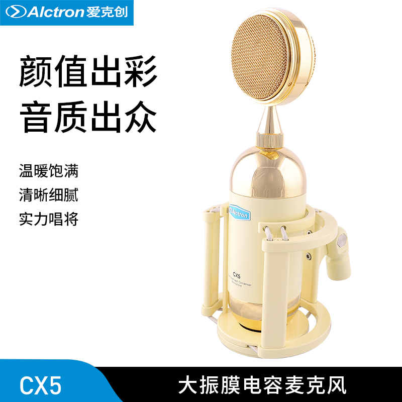 Alctron/爱克创CX5大振膜电台录音麦克风电脑网络K歌主播录音话筒-封面