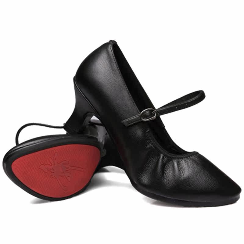 黑色真皮拉丁舞鞋女成人软底舞蹈四季中高跟新款广场交谊跳舞女鞋,运动/瑜伽/健身/球迷用品,广场舞鞋,淘宝优惠券,粉丝福利购,淘宝优惠卷
