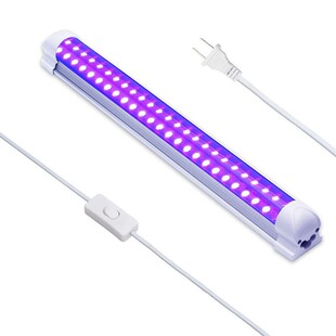 双排T8灯管紫光灯万圣节鬼屋派对UV固化LED灯管紫外线395荧光20W