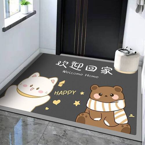 卡通硅藻泥入户门地垫吸水速干进门玄关脚垫浴室门口地毯垫可定制