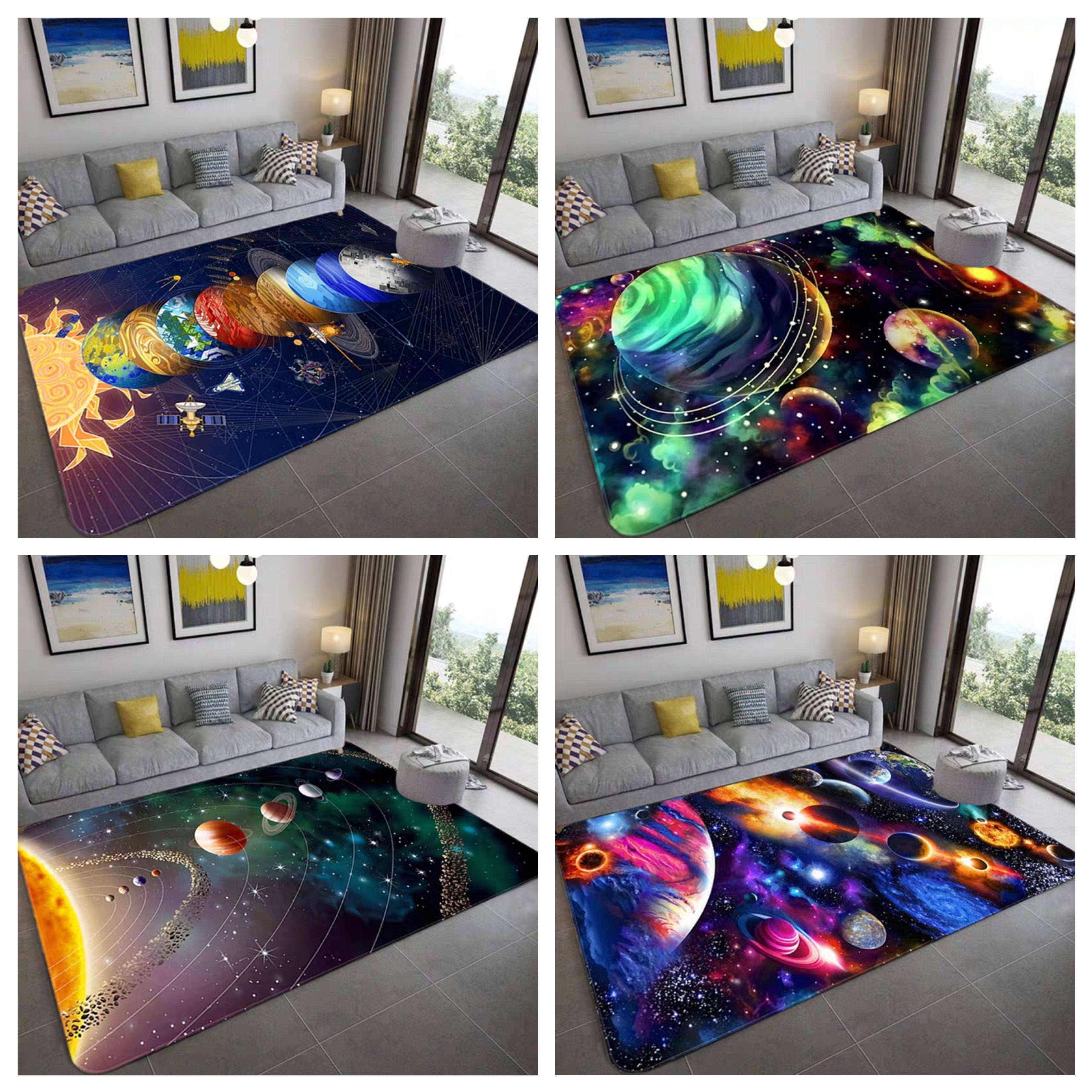 星球3D立体视觉客厅地毯儿童卧室床边毯地垫酒店民宿装饰毯电竞椅