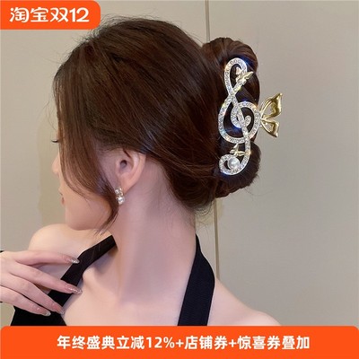 2023年火爆水钻音符发夹女