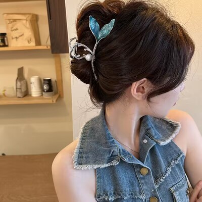 2023新款蓝色海洋鱼尾抓夹