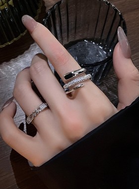 轻奢小众设计两件套开口戒