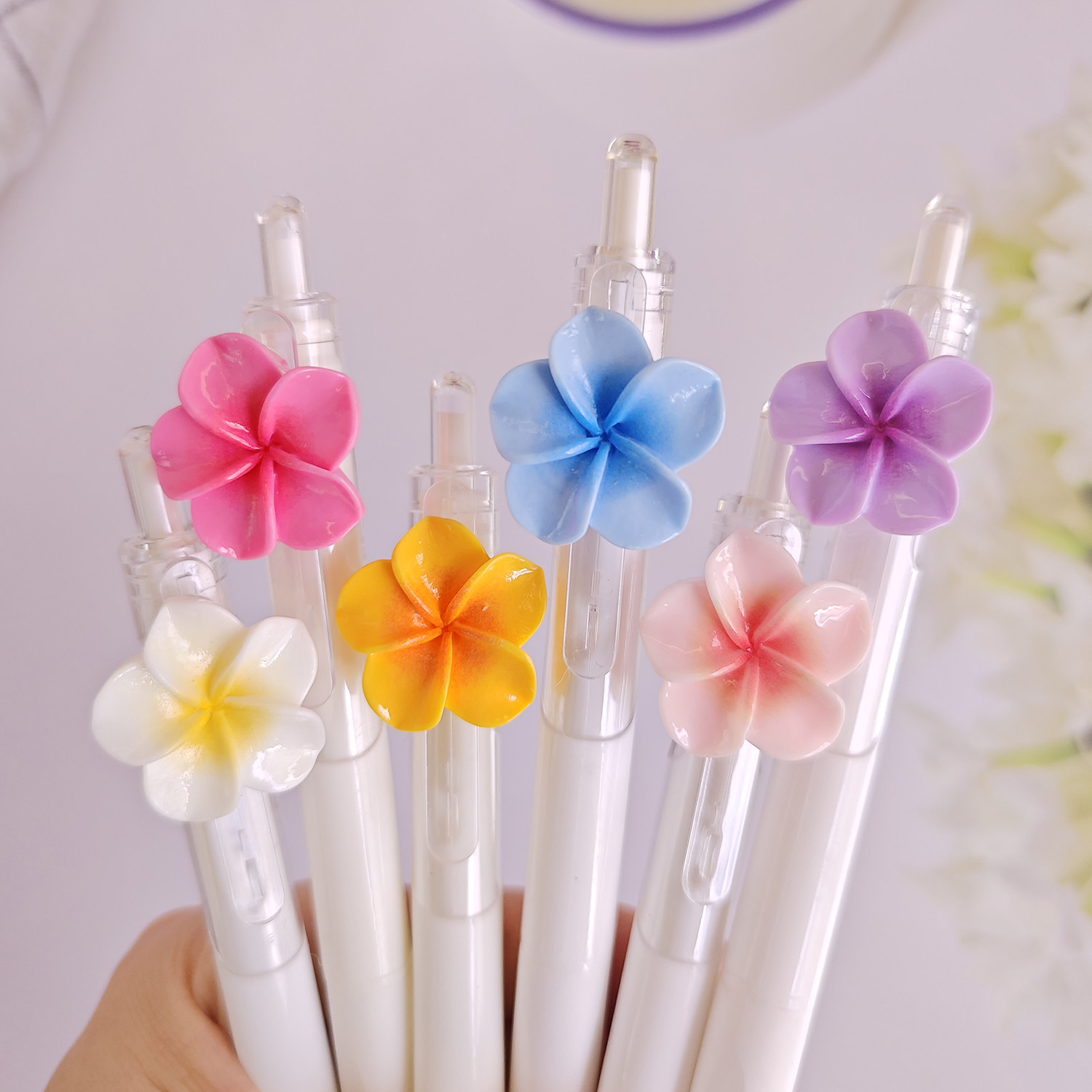 小众玫瑰花茶系速干中性笔刷题笔学生文具全套套装0.5mm日系