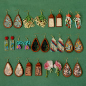 复古教堂窗花彩印民族风耳环长款 木头流苏气质高级感小众旅游耳饰